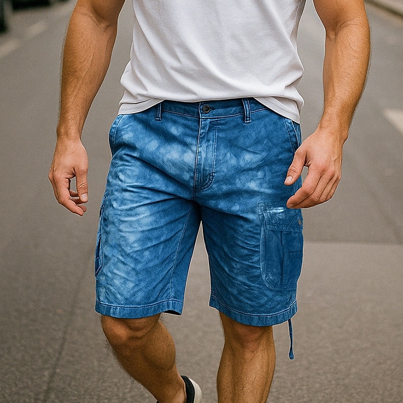 Men's Cargo Shorts Outdoor Shorts Camping Shorts Camo Shorts Hiking Shorts Multi Pocket Straight Leg Tie Dye Camouflage Moisture Wicking Wearable Knee Length Casual Daily Holiday Fashion Streetwear 2025 - $27.99 –P4