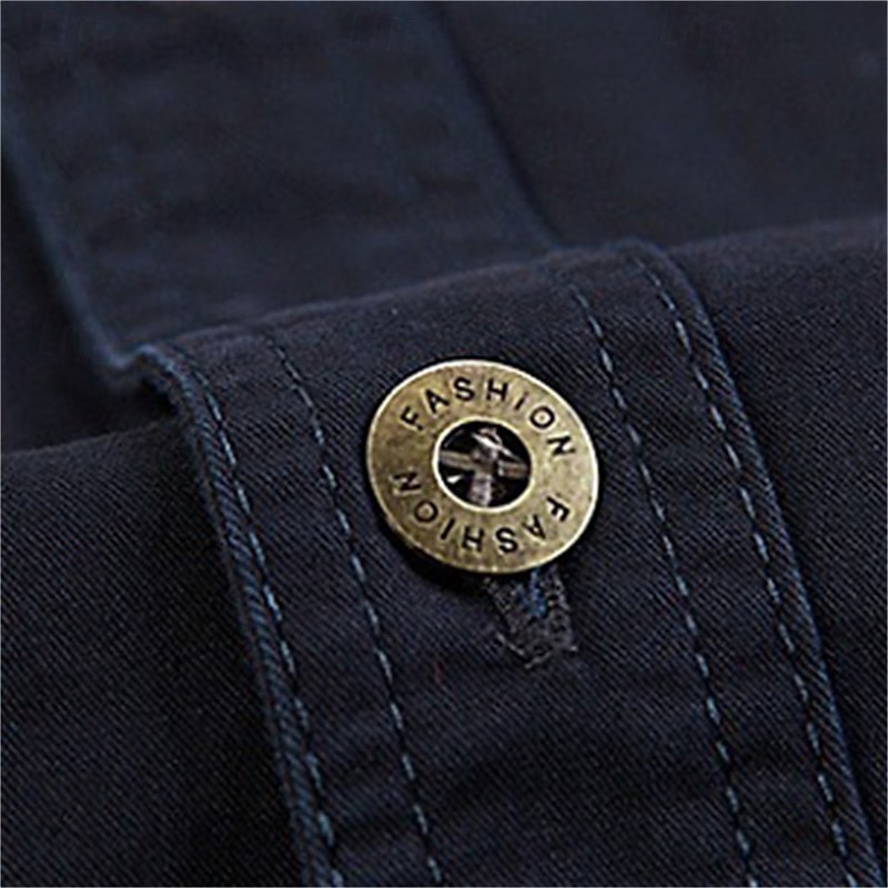 Per uomo Camicia Camicia Estiva Camicia casual Camicia con Bottoni Camicia cargo Nero Bianco Rosso Blu marino scuro Kaki Manica Lunga Semplice Colletto a Camicia Vacanza Camicia hawaiana Tasca del 2025 a $30.99 –P11