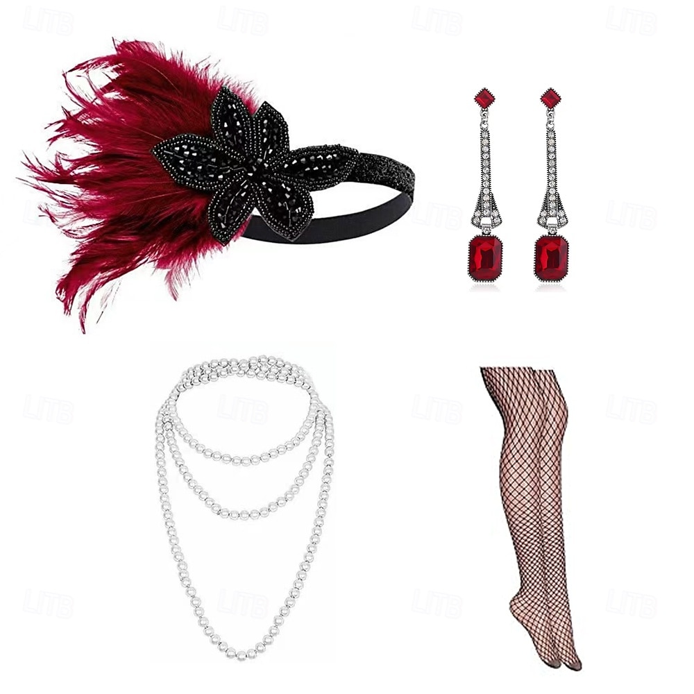 Den store Gatsby Flapperpannebånd i 1920-stil Den store Gatsby Kontor / Bedrift Glitrende glitter Krystall / Rhinstein Dame Karneval Maskerade Tilbake til Skolen Festkveldsklær Maskerade Festival 2025 - $20.99 –P7
