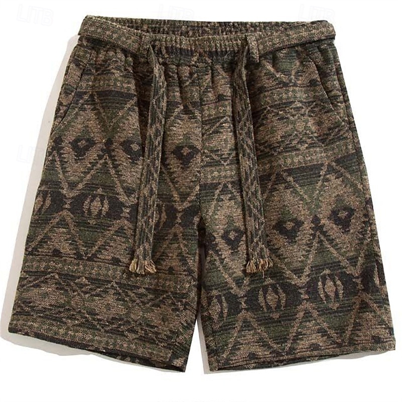 Men's Shorts Summer Shorts Casual Shorts Pocket Drawstring Elastic Waist Moroccan Random Comfort Breathable Short Outdoor Vacation Sport Casual Pink Red 2025 - $25.99 –P3
