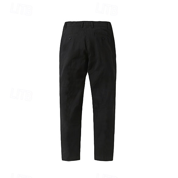 Homens Calças Côr Sólida Comprimento do joelho O negócio Estilo Clássico Casual Preto Branco Sem Elasticidade de 2025 por $41.99 –P9