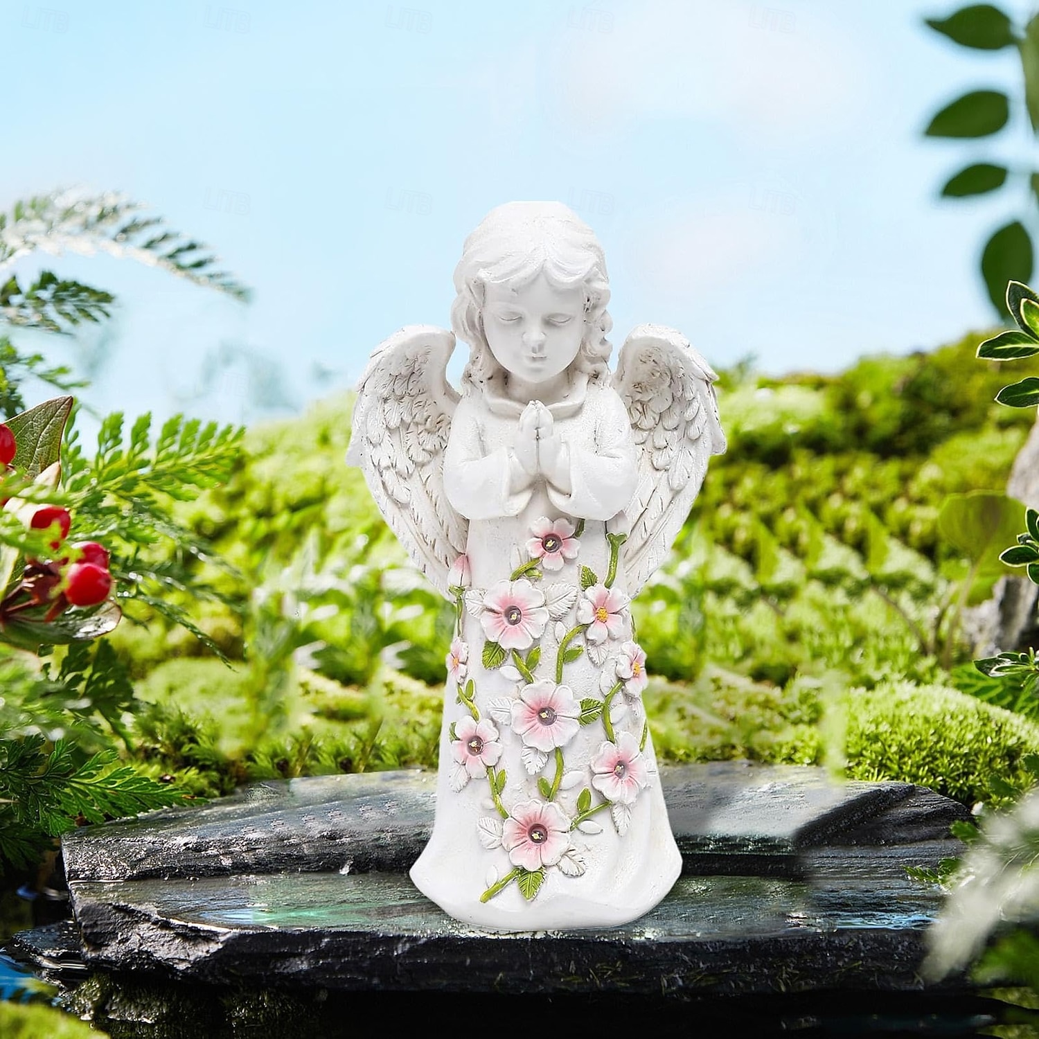 1 kpl ulkona aurinko vedenpitävä enkelin siivet koristevalo piha puutarha polku nurmikko parveke terassi maisema valo riippuvalaisin patsas valo 2025 - $21.99 –P5