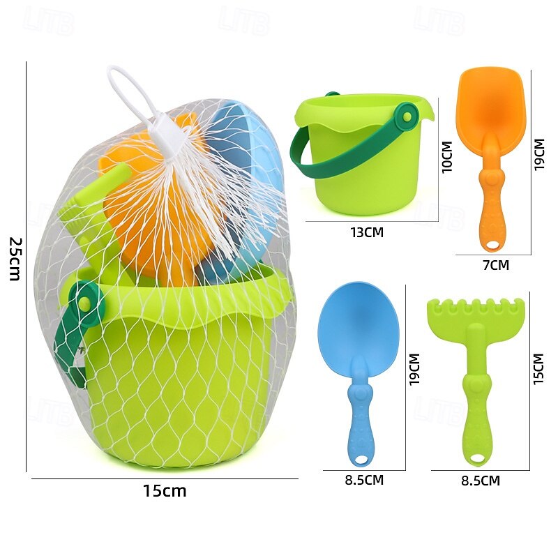 4/8 pakker strandsandspader sett  & nettingpose strandleker for barn sommer sandbøtter for barnecruise på stranden 2025 - $16.99 –P4