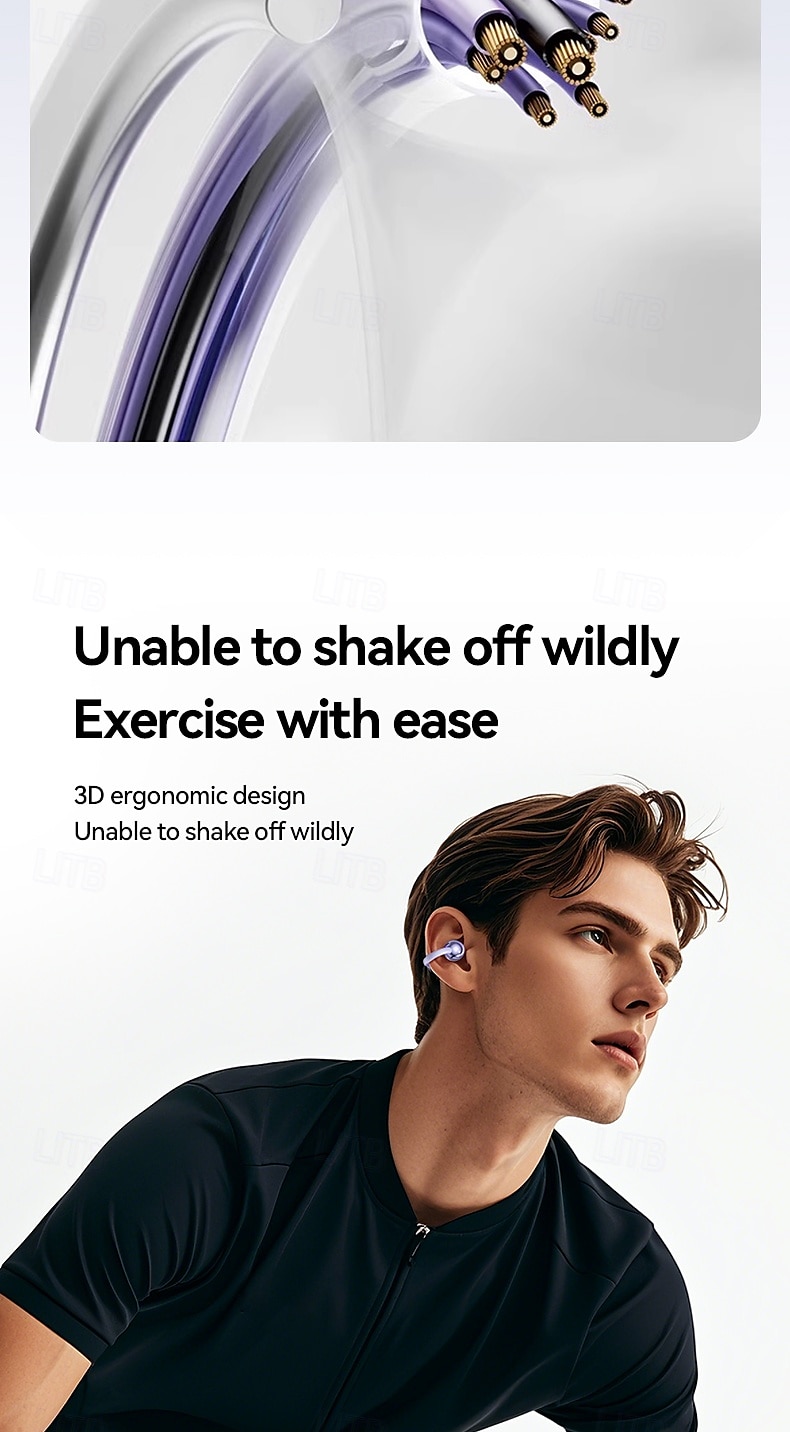 m91 hands free телефон гарнитура для вождения ушная клипса bluetooth 5.3 стерео объемный звук hifi для фитнеса тренажерный зал тренировки путешествия развлечения 2025 - $25.99 –P10