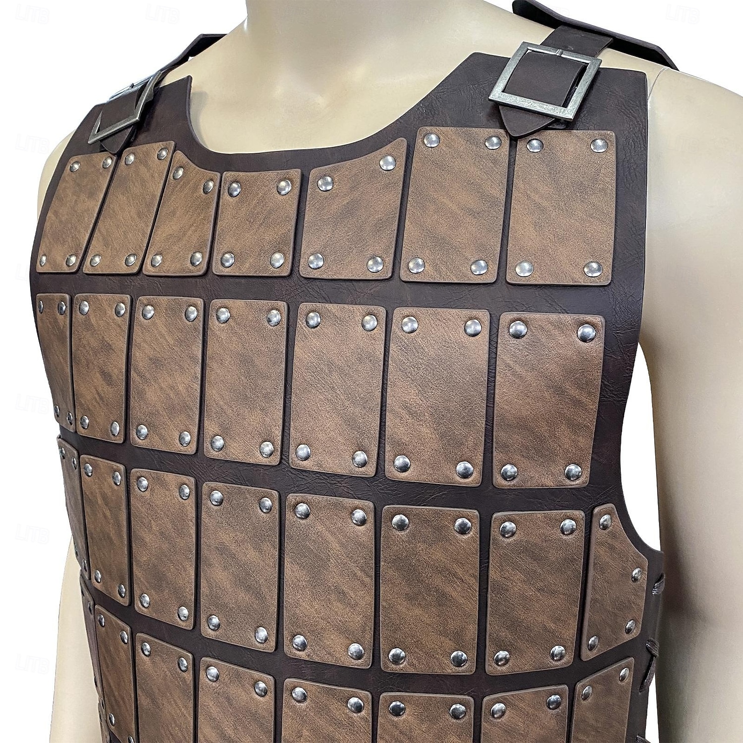 Retro Středověké Renesanční Zbraně a výzbroj Maškarní Hrudník Válečník Viking Shieldmaiden Cvočky Pevná barva Maškarní kostým Pánské Viking předvečer Všech svatých Karneval Plesová maškaráda Výkon 2026 - $77.99 –P6