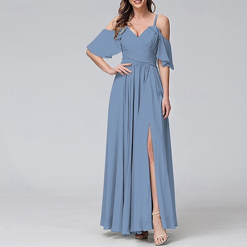Femmes Robe Longue Maxi Robe Robe de Bal Robe de Soirée Robe de Cocktail Mode Soirée Occasion Spéciale Date Coupe régulière Uni Manche Courte Col en V Jaune Vert Claire Bleu Vert Été de 2025 ? $31.99 –P2