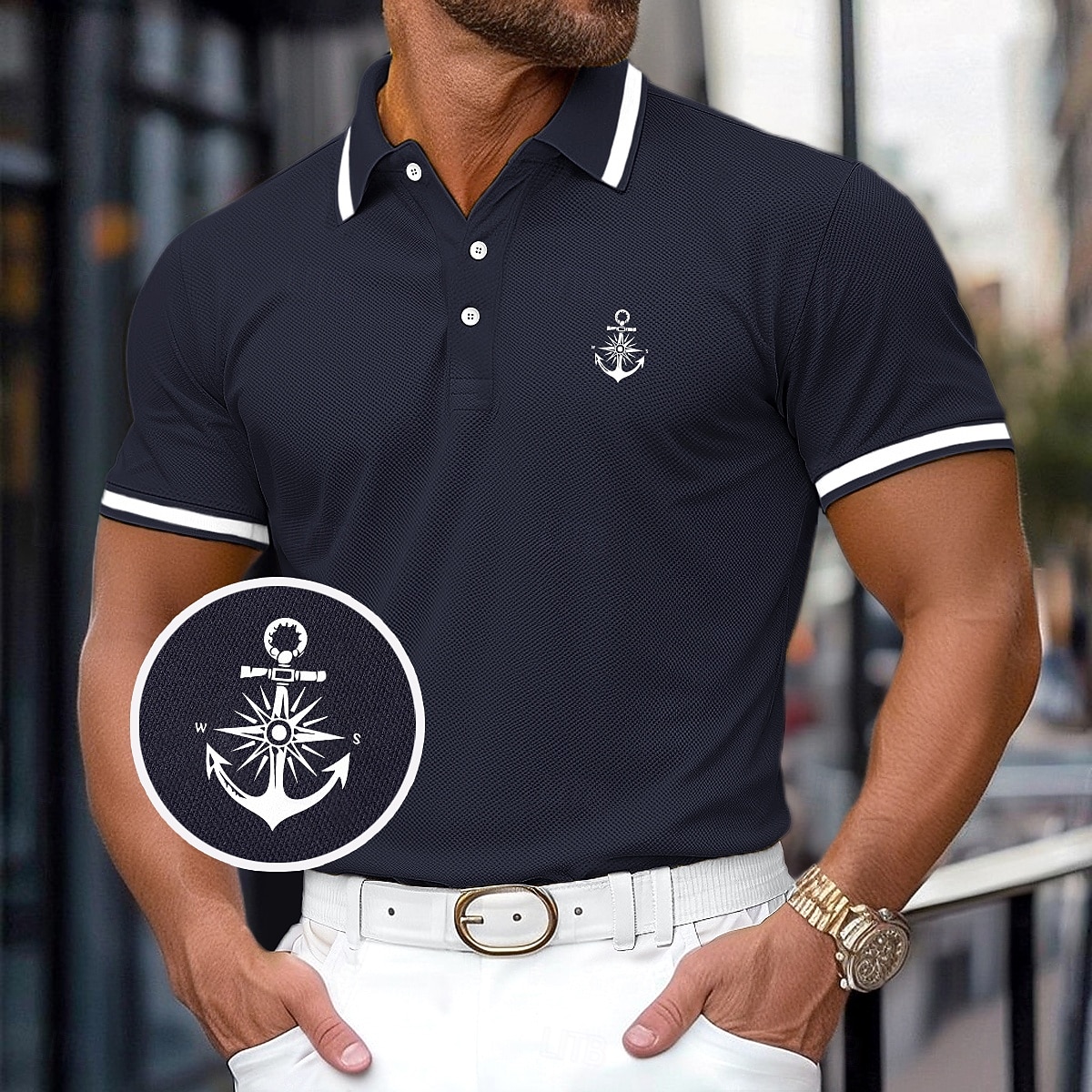 Herren Baumwoll-Poloshirt Golf Poloshirts Lässig Geschäft Gerippter Polokragen Klassisch Kurzarm Basic Modern Einfarbig Knöpfe Logo Frühling & Sommer Normale Passform Dunkelrot Gelb Hellblau Grau 2026 - $22.99 –P1