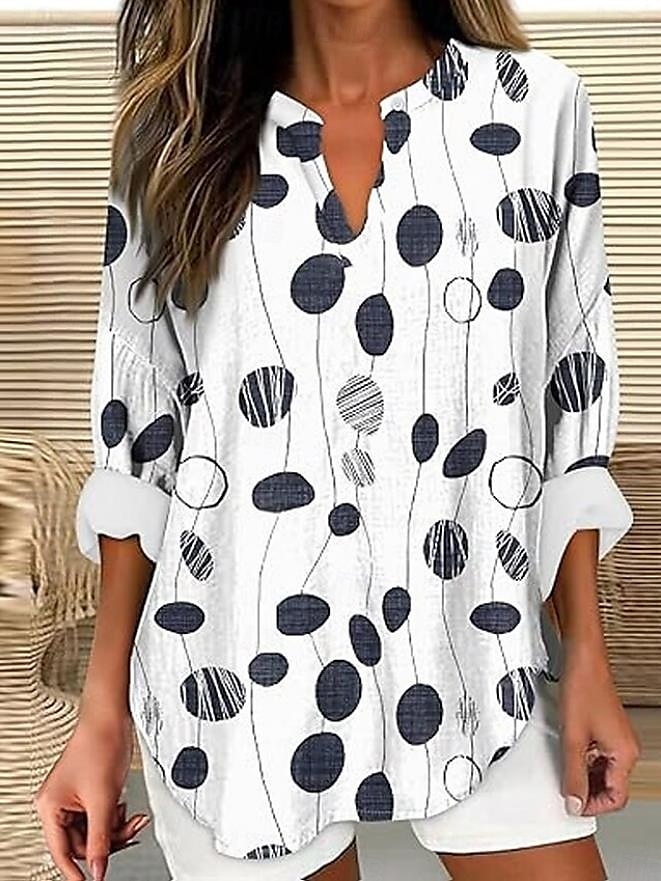 Női Blúz Tunika V Nyak Hosszú Ujjú Boho Lazac Tops Virágos Grafika Vintage Napi Romantikus Normál Tops Napi Viselés Nyomtatás Fekete Kék Lila Narancs Világosszürke 2025 - $26.99 –P3