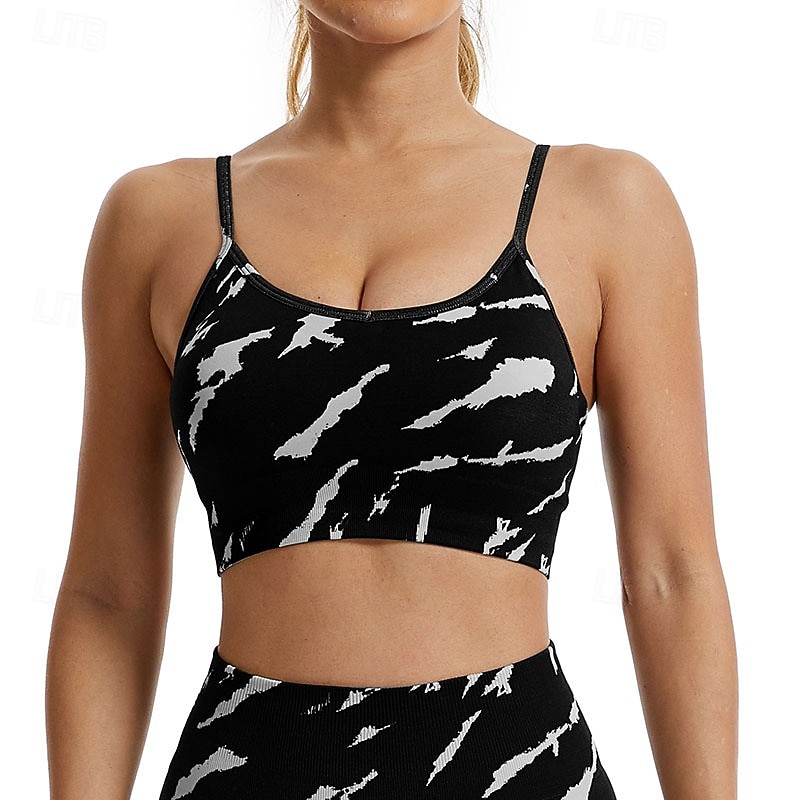 Per donna Reggiseno sportivo Girocollo Asciugatura Rapida Leggero Traspirante Senza Maniche Sostegno leggero Gli sport Mimetico Reggiseni sportivi Per Allenamento in Palestra Ginnastica Corsa del 2025 a $22.99 –P6