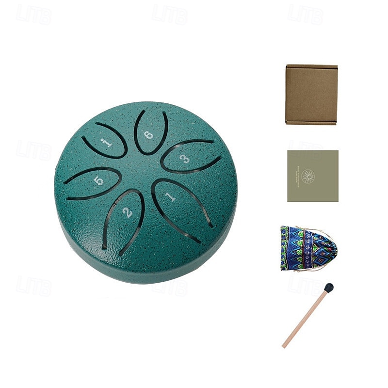 Tambor de chuva para jardim externo com protetores de dedos de 3 polegadas e 6 notas, tambor de língua de aço, mini tambor de mão à prova d'água com protetores de dedos, instrumento musical de de 2025 por $17.99 –P12