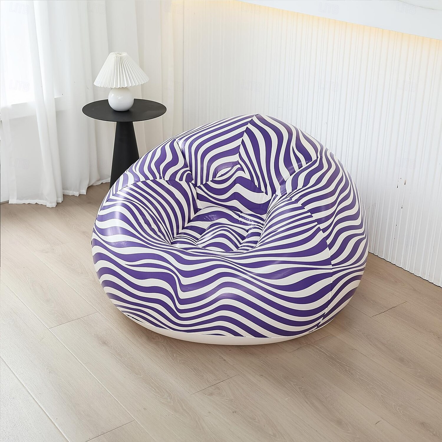 1pc Inflatable Sofa - Single-Size PVC Zebra Stripe Lounge Chair with Carry Bag Portable Indoor/Outdoor Camping & Home Use Striped Pattern in Multiple Colors Inflatable Furniture 2025 - $57.99 –P4