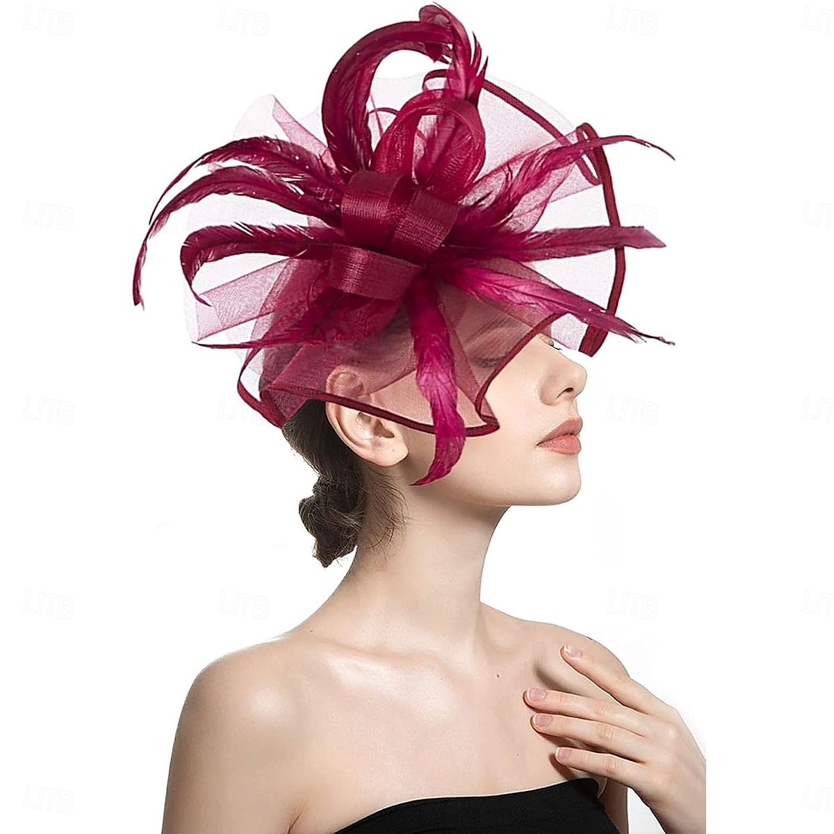 kvinner fascinator blomst fjær hatt teselskap for derby cocktail bryllup kentucky fascinators hatt en himmelblå 2025 - $37.99 –P8