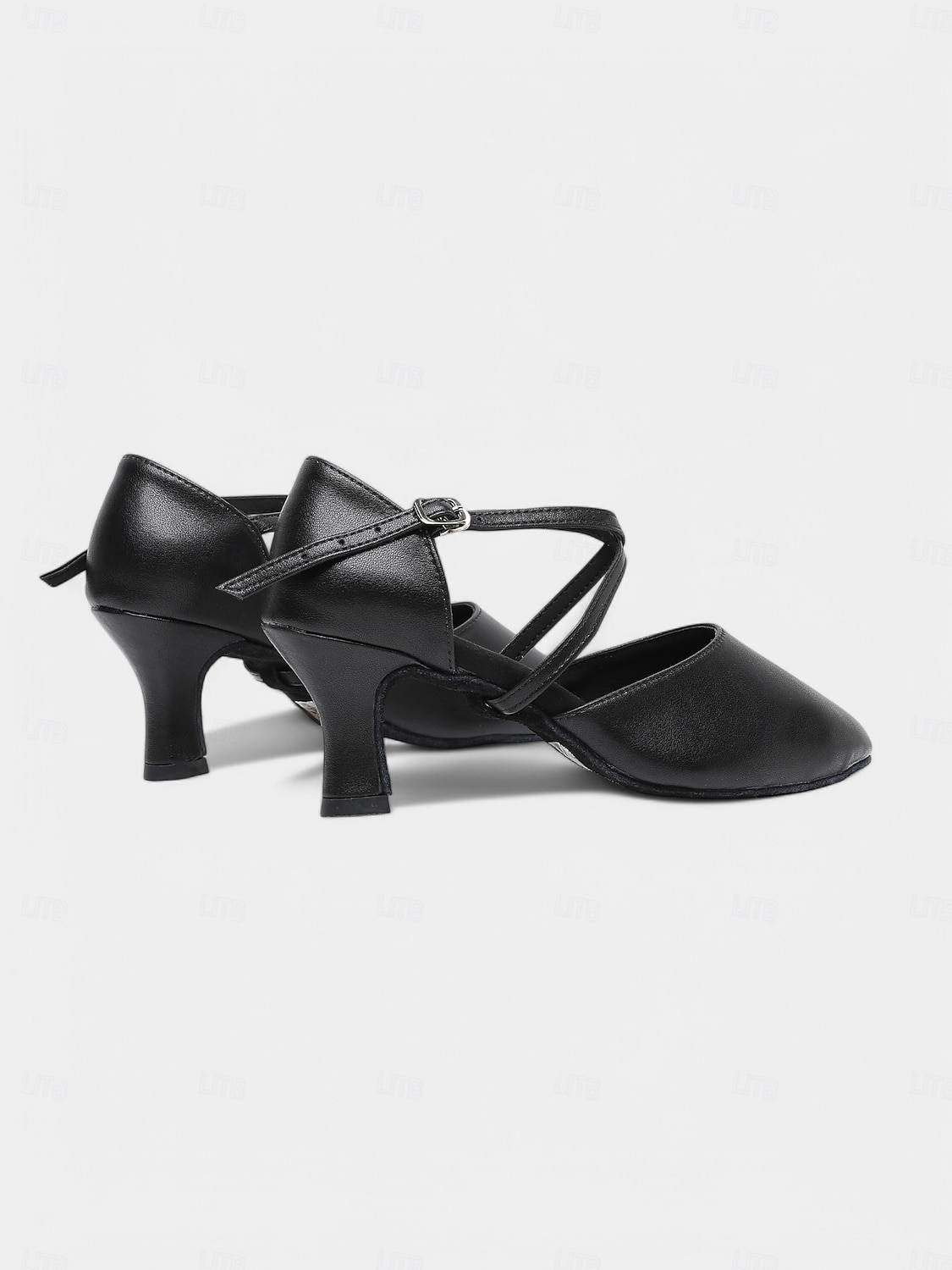 Schwarze Latein-Tanzschuhe für Damen mit gekreuzten Riemen und geschlossener Spitze und niedrigem Absatz – bequeme Performance-Ballsaalschuhe für Anfänger und Gesellschaftstänzer 2025 - $34.99 –P5