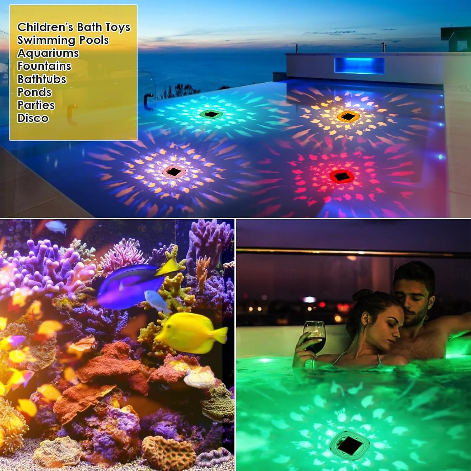 Solar Underwater Lights Floating Pool Lights with RGB Color Changing Rechargeable Fish Pattern Swimming Pool Lights IP67 Outdoor Pool Lights with 6 Lighting Modes for Inground Pool Hot Tub Bath Pond 2025 - $32.99 –P3