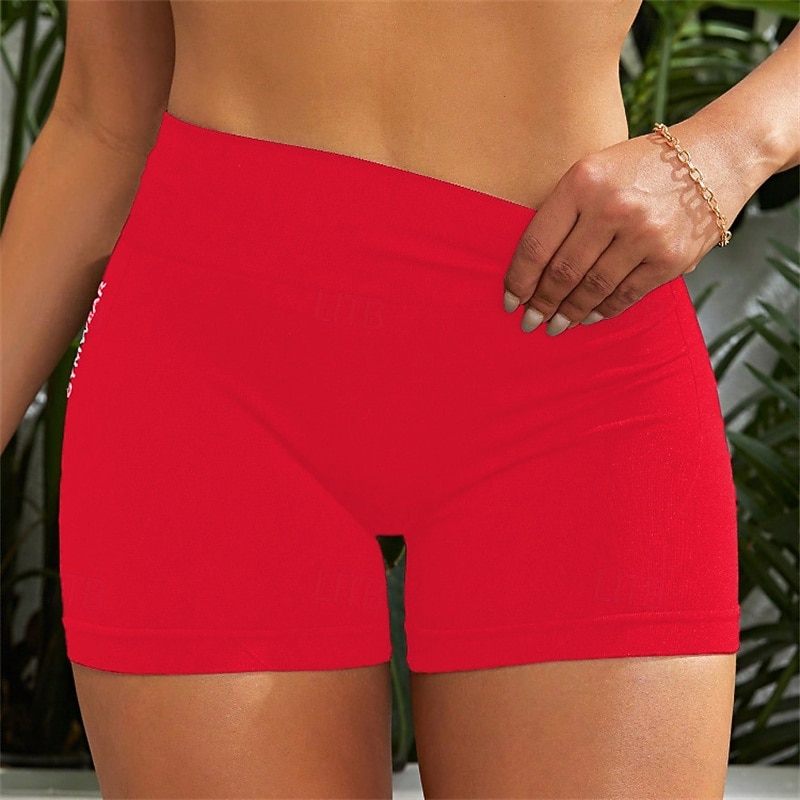 Damen Yogashorts Elastischer Bund Leicht Hohe Taille Pilates Fitnesstraining Golfspiel Shorts Einfarbig Dunkelgrau Rot Braun Schwarz Sport Sportkleidung Dehnbar Schlank 2026 - $10.49 –P15