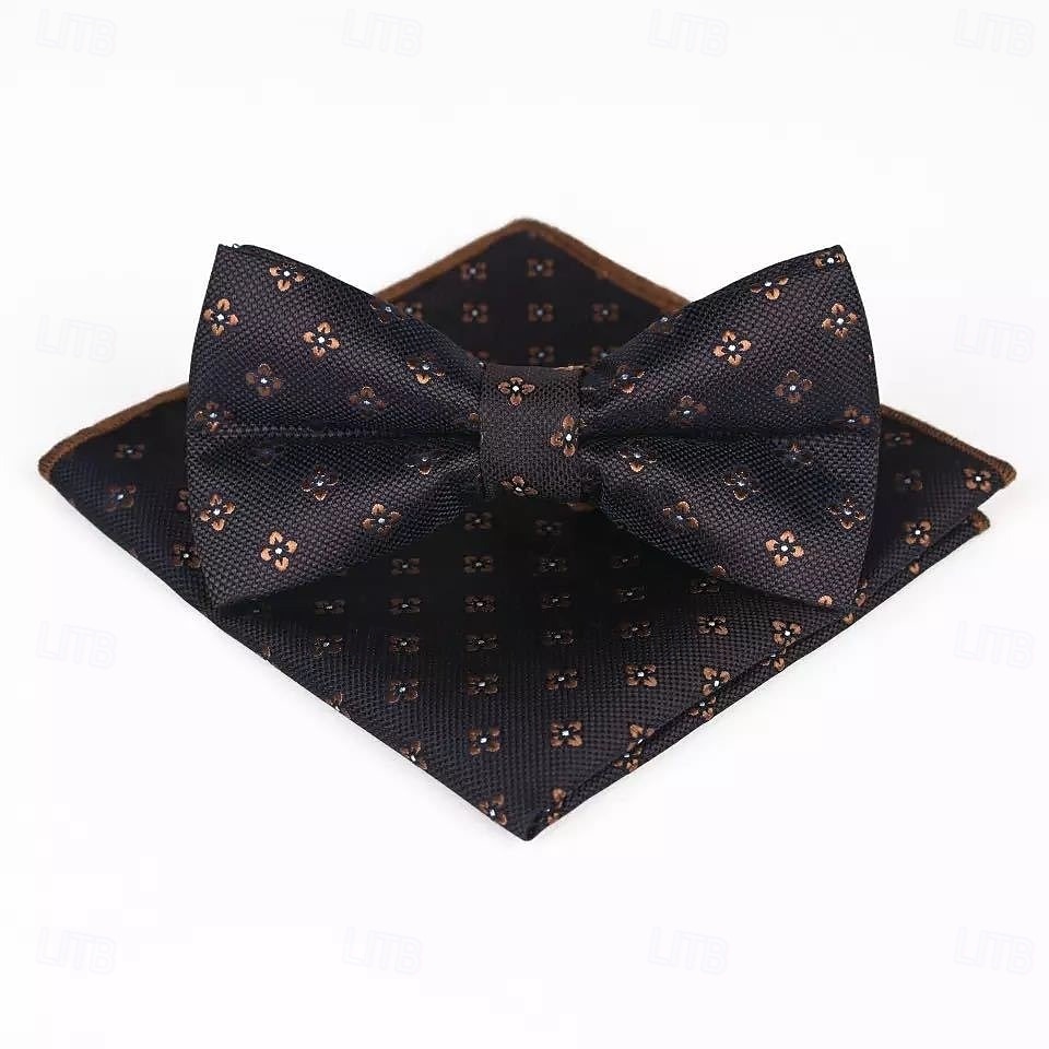 Corbata de Moño Vintage para Boda de Hombres Fiesta Regreso a Casa Corbata de Moño con Estampado Floral Burdeos Azul Marino Verde Oscuro 2025 - $15.99 –P2