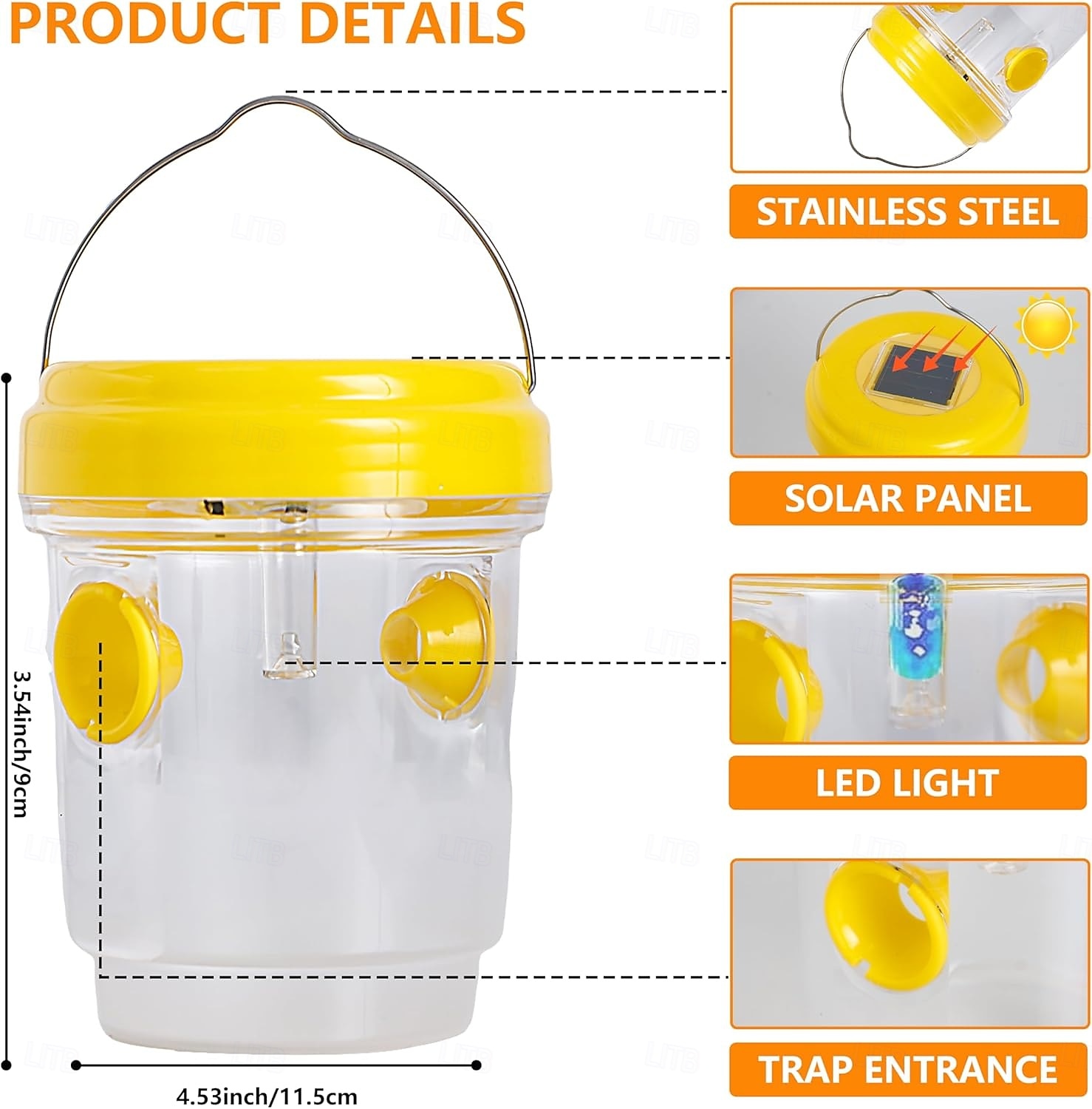 Pièges à guêpes suspendus pour l'extérieur, piège à abeilles solaire pour l'extérieur, pièges à frelons, attrape-guêpes pour l'extérieur du jardin de 2025 ? $11.99 –P3