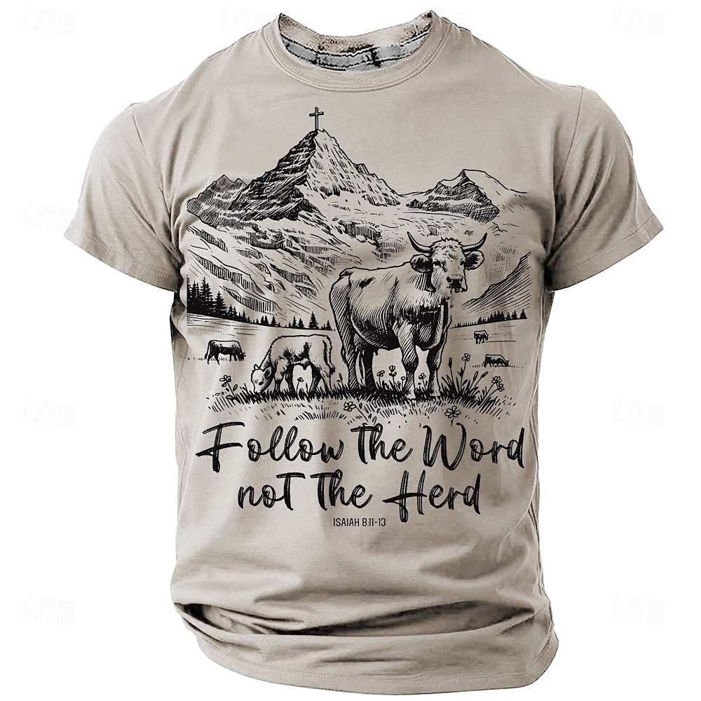 Herr Christian T-shirt Kortärmad T-shirt 3D-tryck Rund hals Skjorta Mode Dagligen Ledigt Gata Ledigt Dagligen Grön Kaki Grå Sommar Vår Kläder S M L XL XXL XXXL 2025 - $17.99 –P1