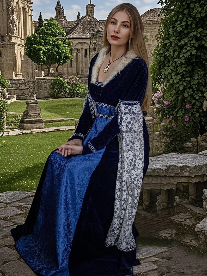 Medieval Renaissance Dress Viking Celtic Knight Women's Viking Royal Halloween Carnival Masquerade Performance LARP Ren Faire Adults' Dress 2025 - $169.99 –P4