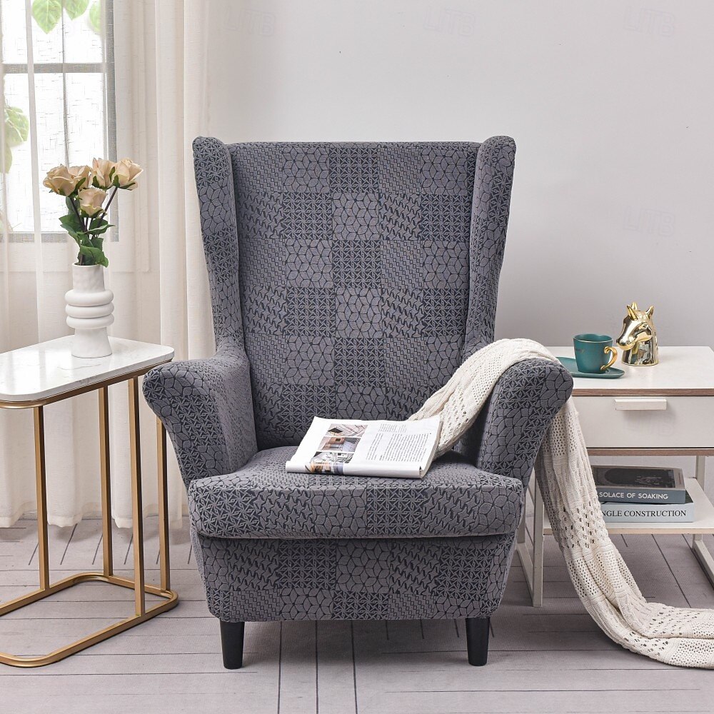 Copertura per poltrona a orecchioni Geometrico Stampato e jacquard Poliestere Copriletto del 2025 a $37.99 –P11