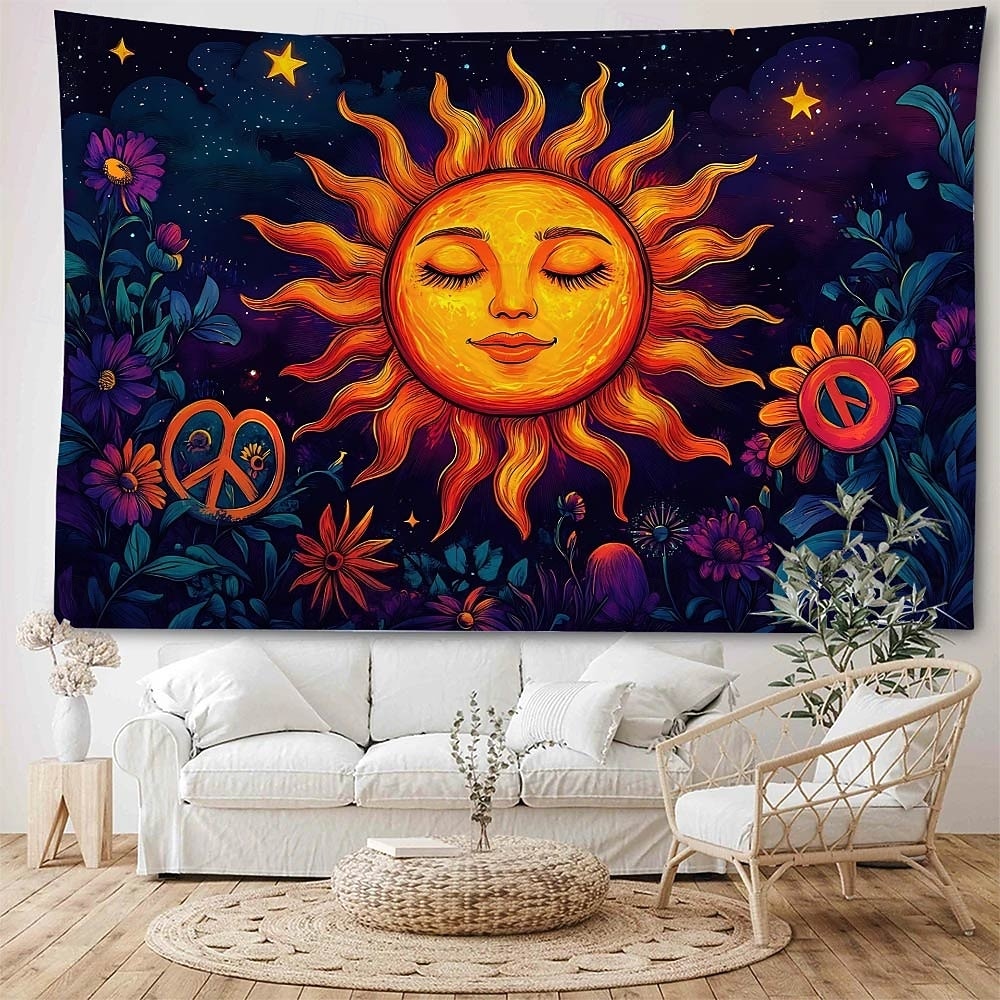 Tapiz colgante de sol y luna mandala Arte de pared Gran tapiz Decoración mural Fotografía fondo manta cortina Decoración del hogar dormitorio sala de estar 2026 - $16.99 –P3