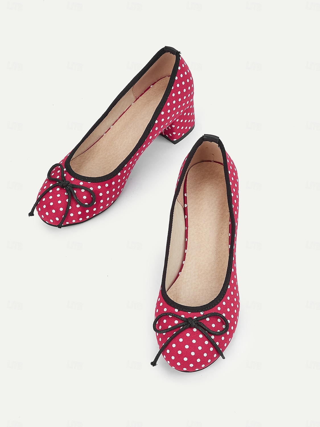 Rote Damen-Blockabsätze mit Punkten – Vintage-Pumps mit Schleife für Retro-Partys, Tanz und Outfits im Stil der 50er 2025 - $46.99 –P3