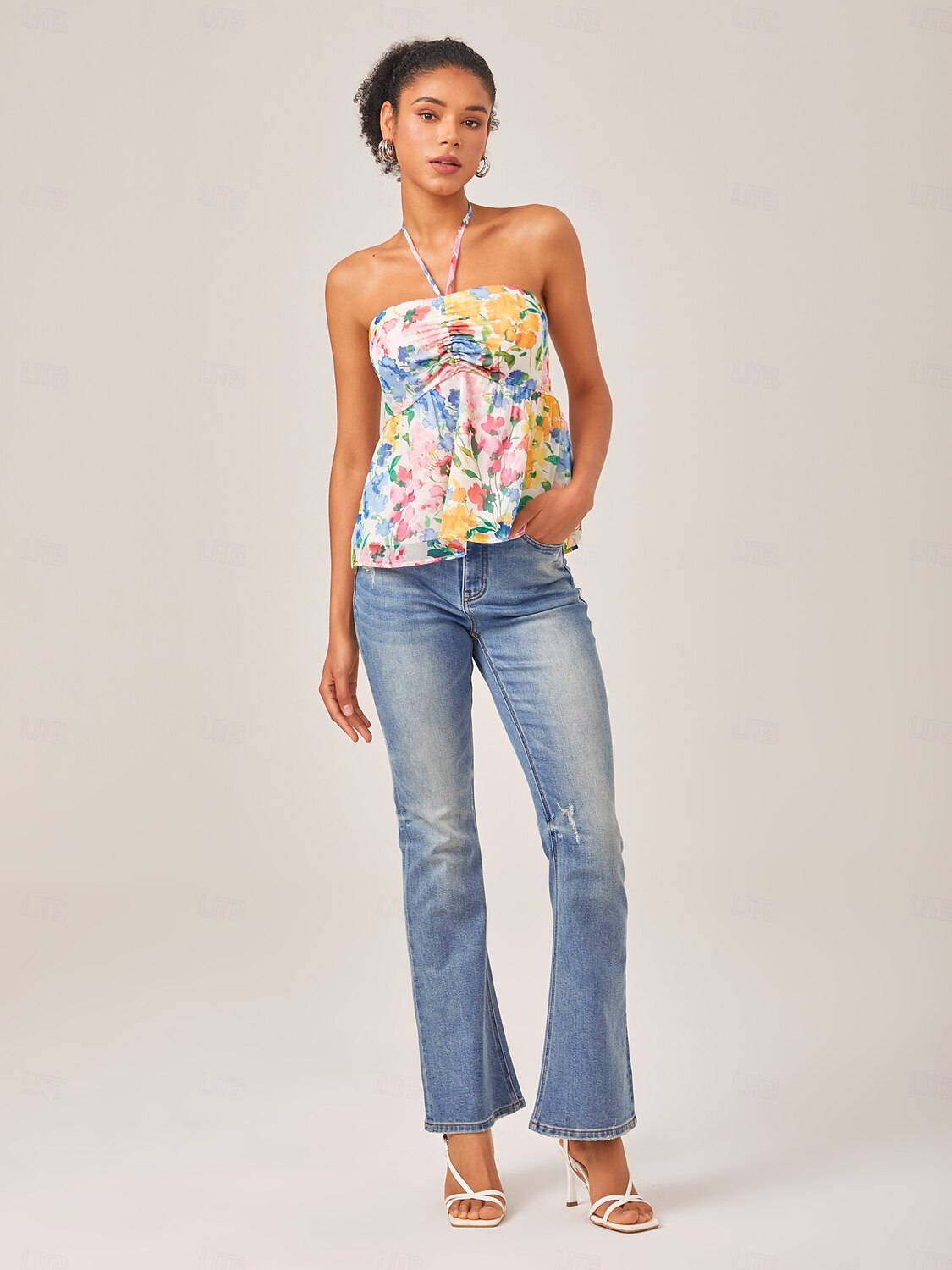 bloemenprint halter tanktop 2025 - $52.99 –P2