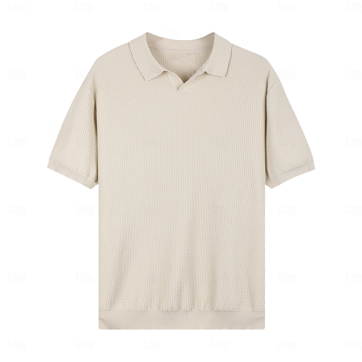 Herren Polo Strick-Polopullover Geschäft Lässig V Ausschnitt Kurzarm Formell Linien / Wellen Neuheit Sommer Ganzjahres Schwarz Weiß Armeegrün Beige Kaffee Polo 2025 - $27.99 –P15