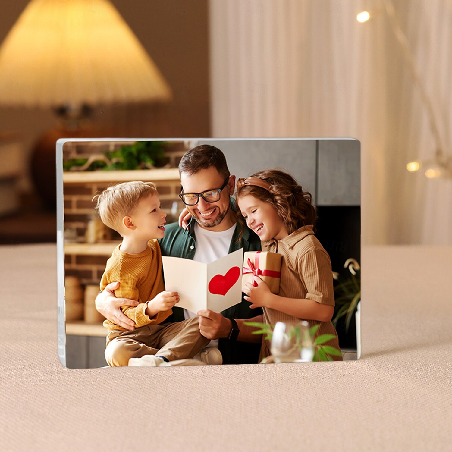 Blocco fotografico personalizzato in acrilico, regalo perfetto per papà, festa del papà, festa della mamma, decorazione per la casa, matrimonio, compleanno del 2025 a $20.99 –P4