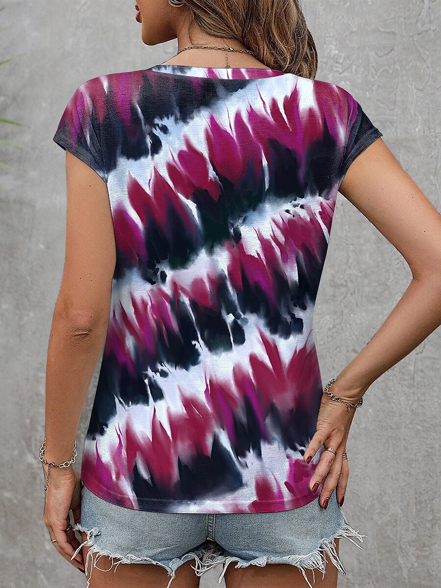 Dame Camisole Tank Top Grafisk Batikkfarget Tropisk Stilfull Fritid Ermeløs V-hals Vanlige topper Daglig Trykt mønster Blå Sommer Vår 2025 - $17.99 –P2