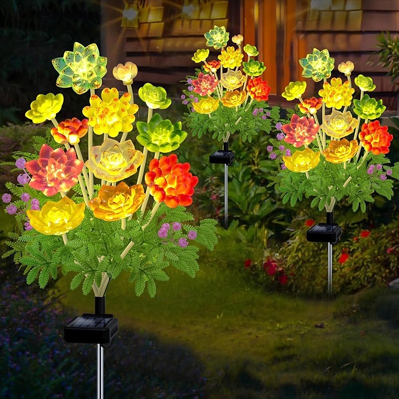 1 lâmpada de encaixe para simulação solar de suculentas para áreas externas, jardim de pátio, caminho de gramado, lâmpada de paisagem, lâmpada decorativa, presente para entusiastas de jardinagem de 2025 por $9.99 –P10