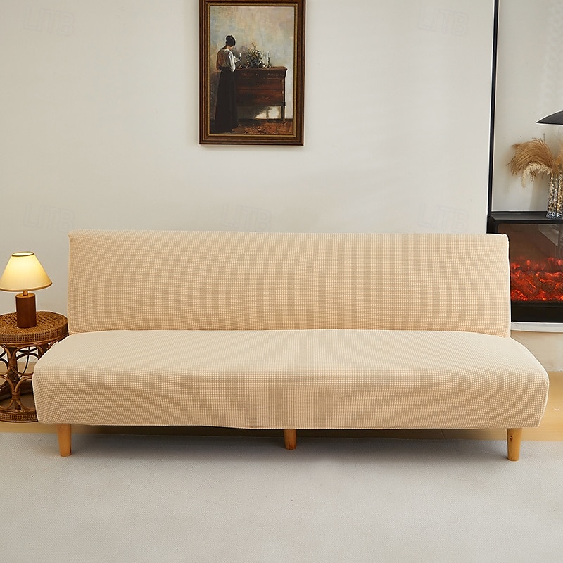 jacquardtyg armlöst bäddsoffa överdrag slipcovers stretchskydd elastiskt bänkskydd 2025 - $36.99 –P7