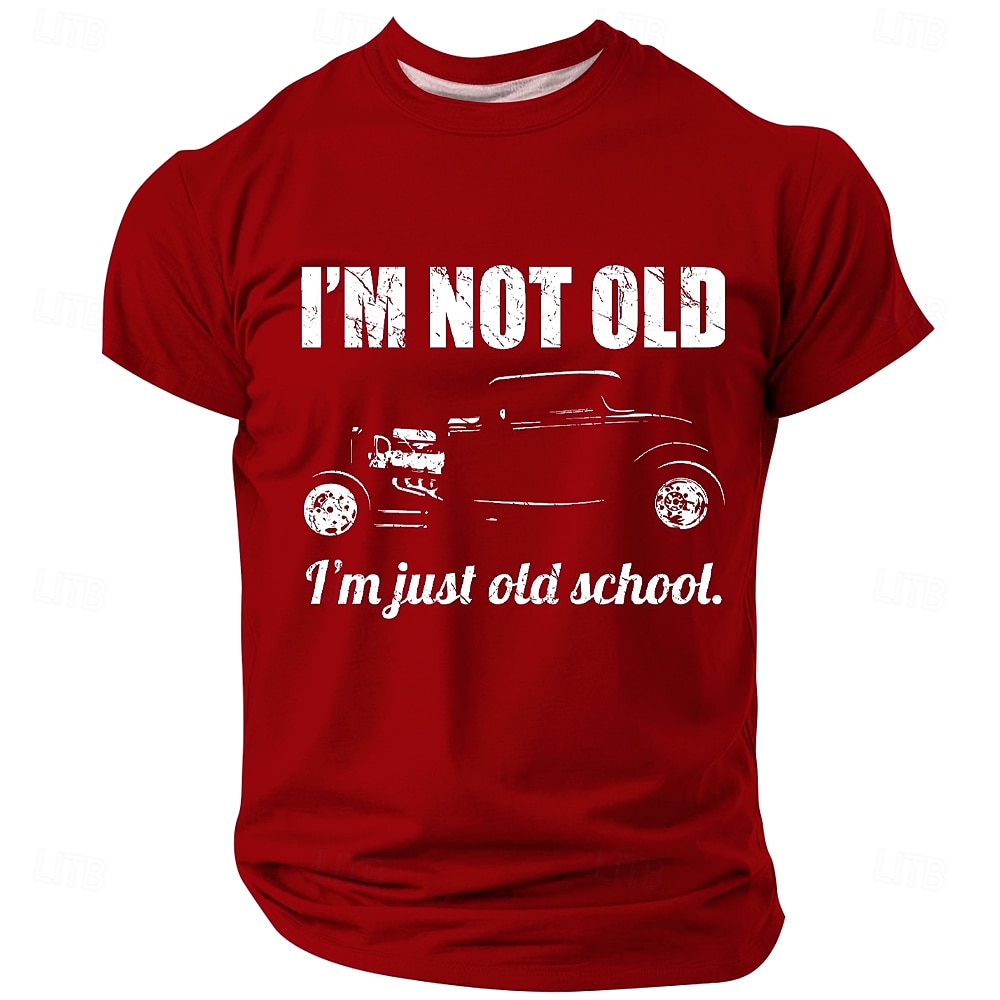 Herren Old School Hot Rod T-Shirt "Ich bin nicht alt ich bin nur old school" Lustiges Vintage Auto Grafik T-Shirt für Väter  Großväter 2026 - $19.49 –P2