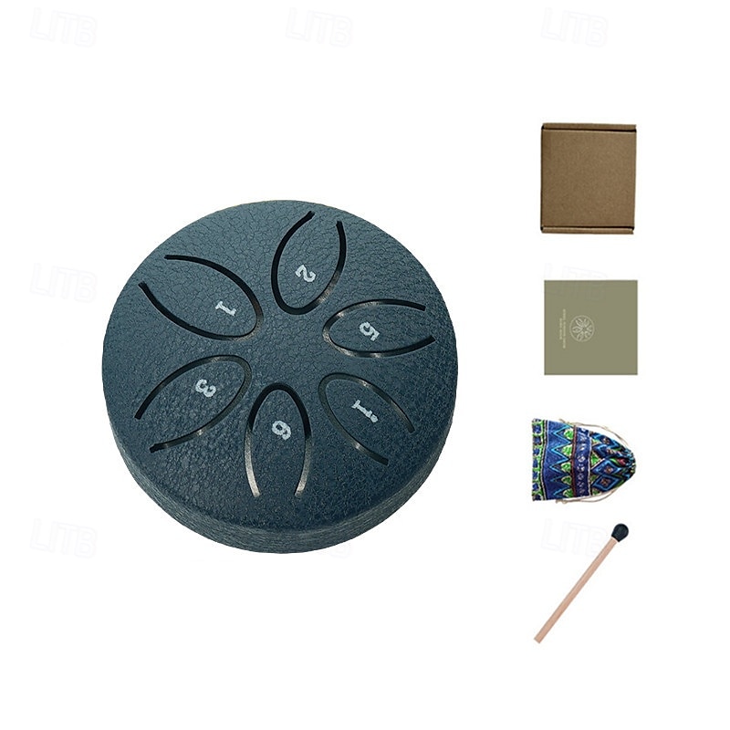 Tambor de chuva para jardim externo com protetores de dedos de 3 polegadas e 6 notas, tambor de língua de aço, mini tambor de mão à prova d'água com protetores de dedos, instrumento musical de de 2025 por $17.99 –P11
