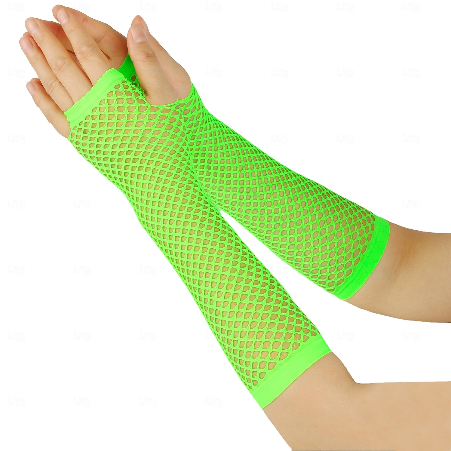 Dickes Netz Fischernetz elastische Handschuhe sexy lange Handschuhe Punk Halbfinger Nachtclub Party Etikette Handschuhe 2025 - $5.49 –P12