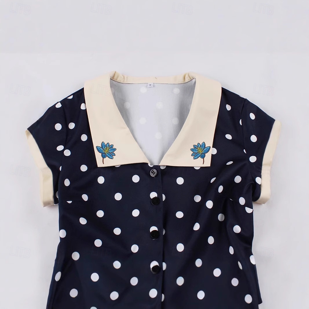 Polka Dots Retro Vintage 1950s Dress Swing Dress Polka dots Women's Carnival Masquerade Daily Wear Bachelorette Party Adults' Dress Headband 2025 - $40.99 –P5