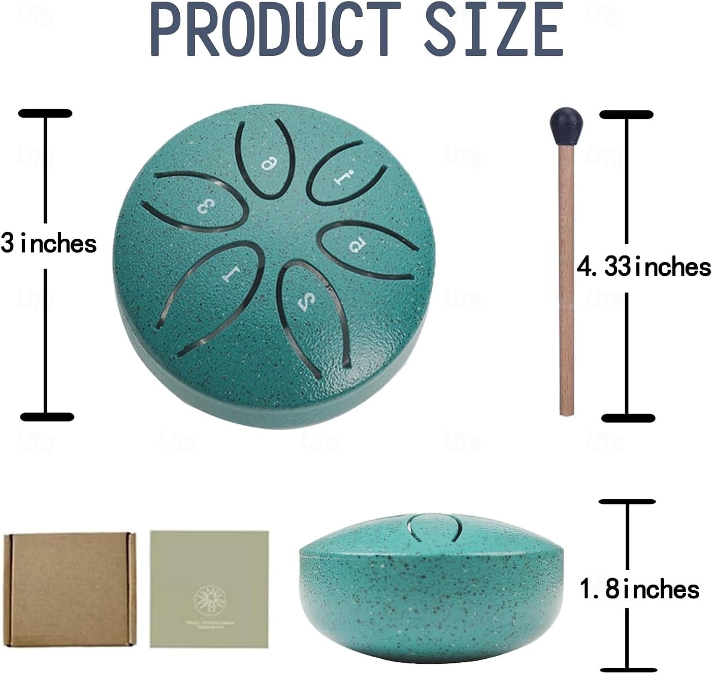 Tambor de chuva para jardim externo com protetores de dedos de 3 polegadas e 6 notas, tambor de língua de aço, mini tambor de mão à prova d'água com protetores de dedos, instrumento musical de de 2025 por $17.99 –P3