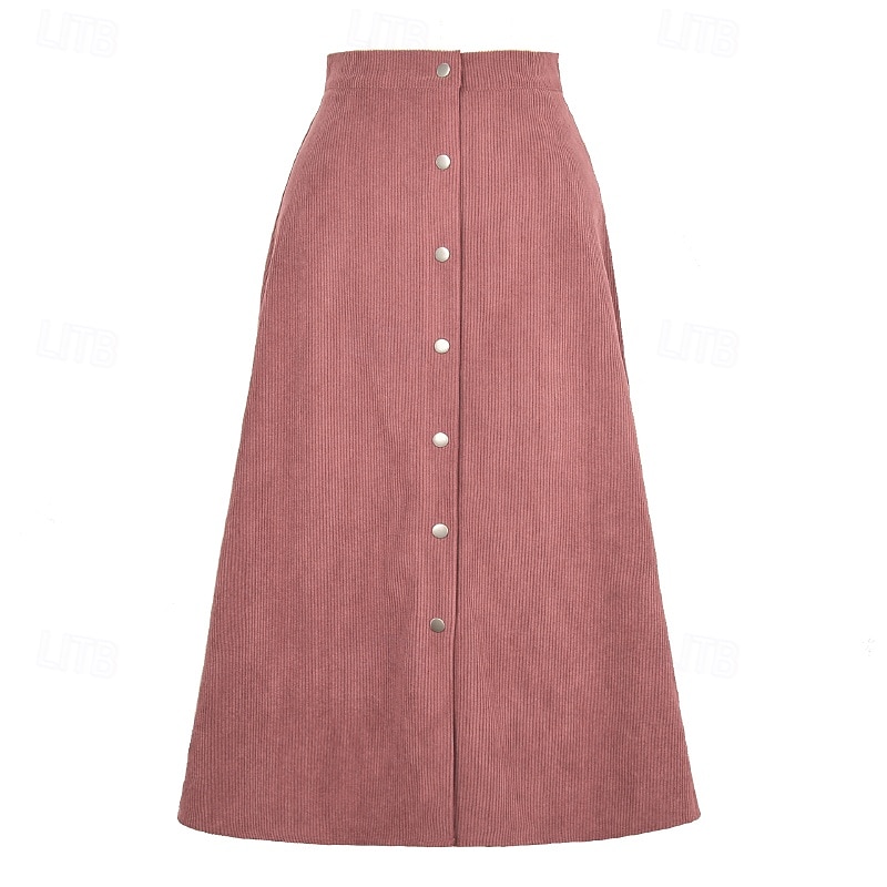 Pentru femei Fustă Casual Midi Talie Medie Fuste Simplu Zdrobit Micro-elastic Vacanță Stradă Negru Roz Îmbujorat Roșu Vin Culoarea ghimbirului Vară Catifea 2025 - $23.99 –P15