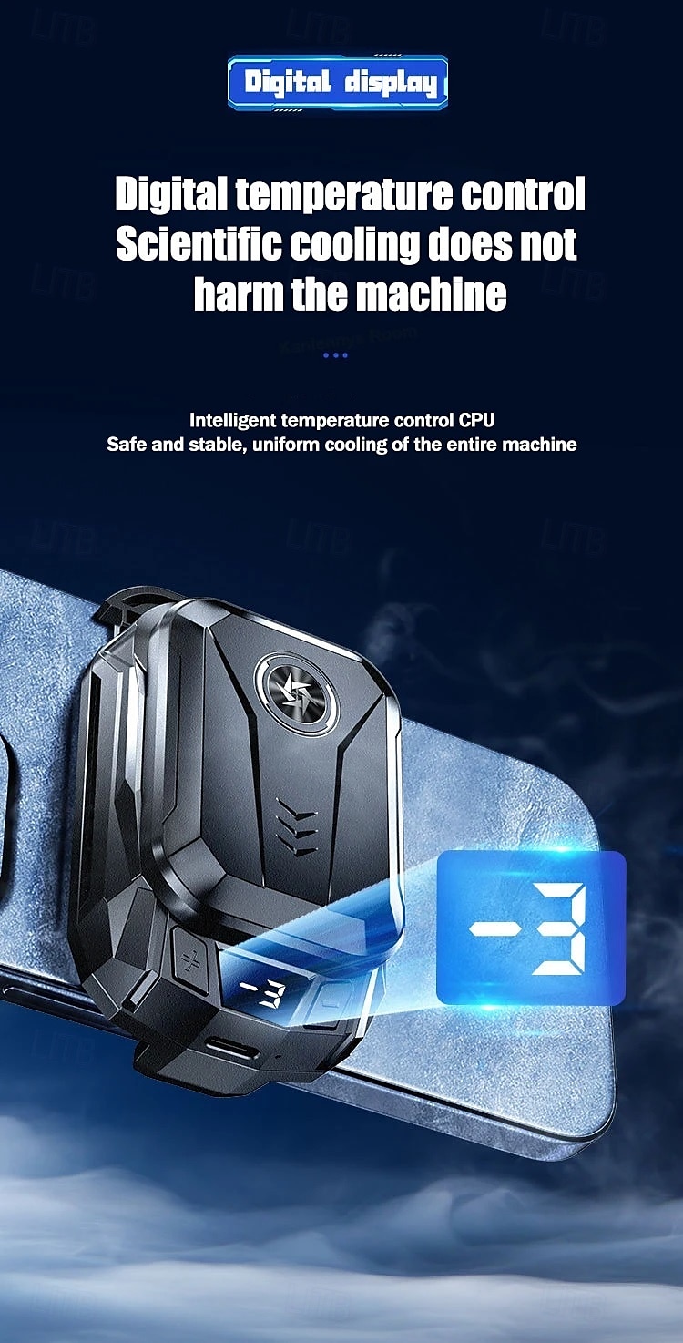 SL14 Mobile Phone Cooler with Removable 1500mAh Battery Semiconductor Cooling Fan and LED Temperature Display for Gaming 2025 - $48.99 –P5