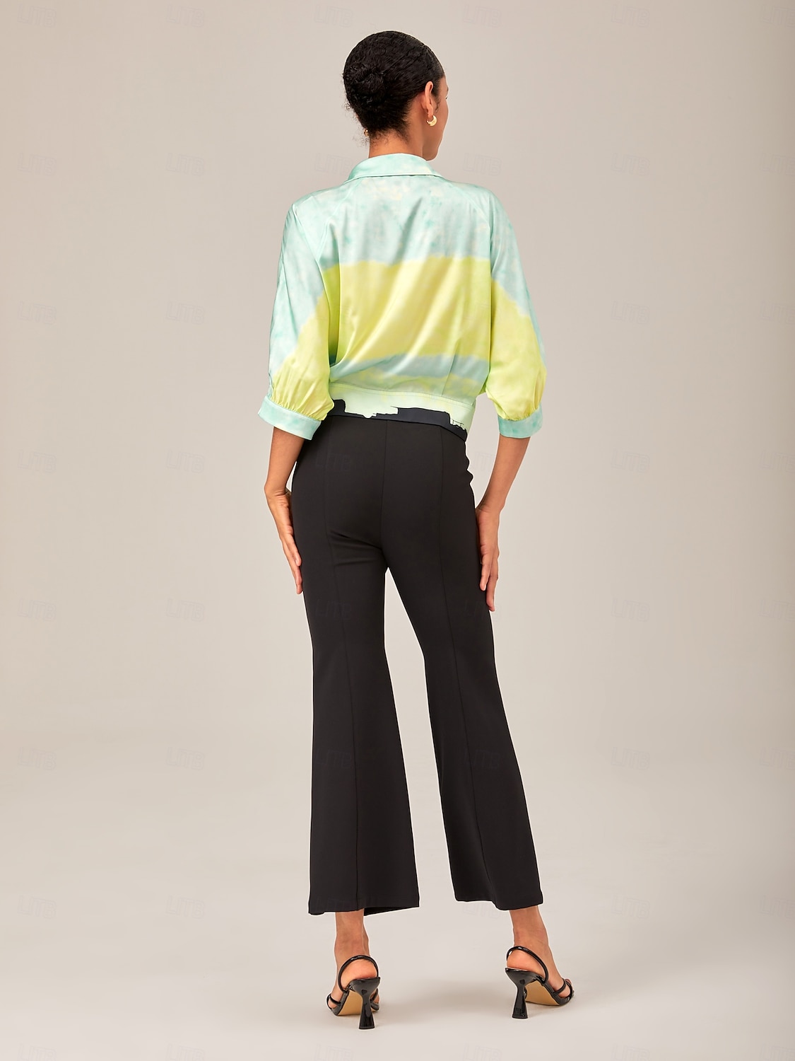 gradient pozadí palma kravata přední top ležérní prázdninový styl 2025 - $53.99 –P6