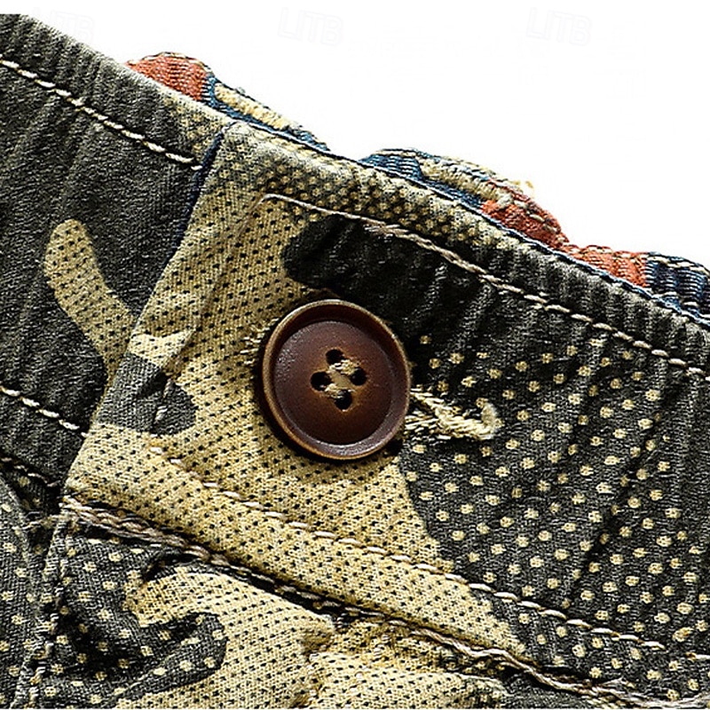 Herren Cargo-Shorts Shorts mit Camouflage-Muster Shorts Sommershorts Kordelzug Elastischer Bund Mehrere Taschen Tarnung Komfort tragbar Knielang Outdoor Sport Täglich Mode Lässig Tarnung Khaki 2025 - $34.99 –P3