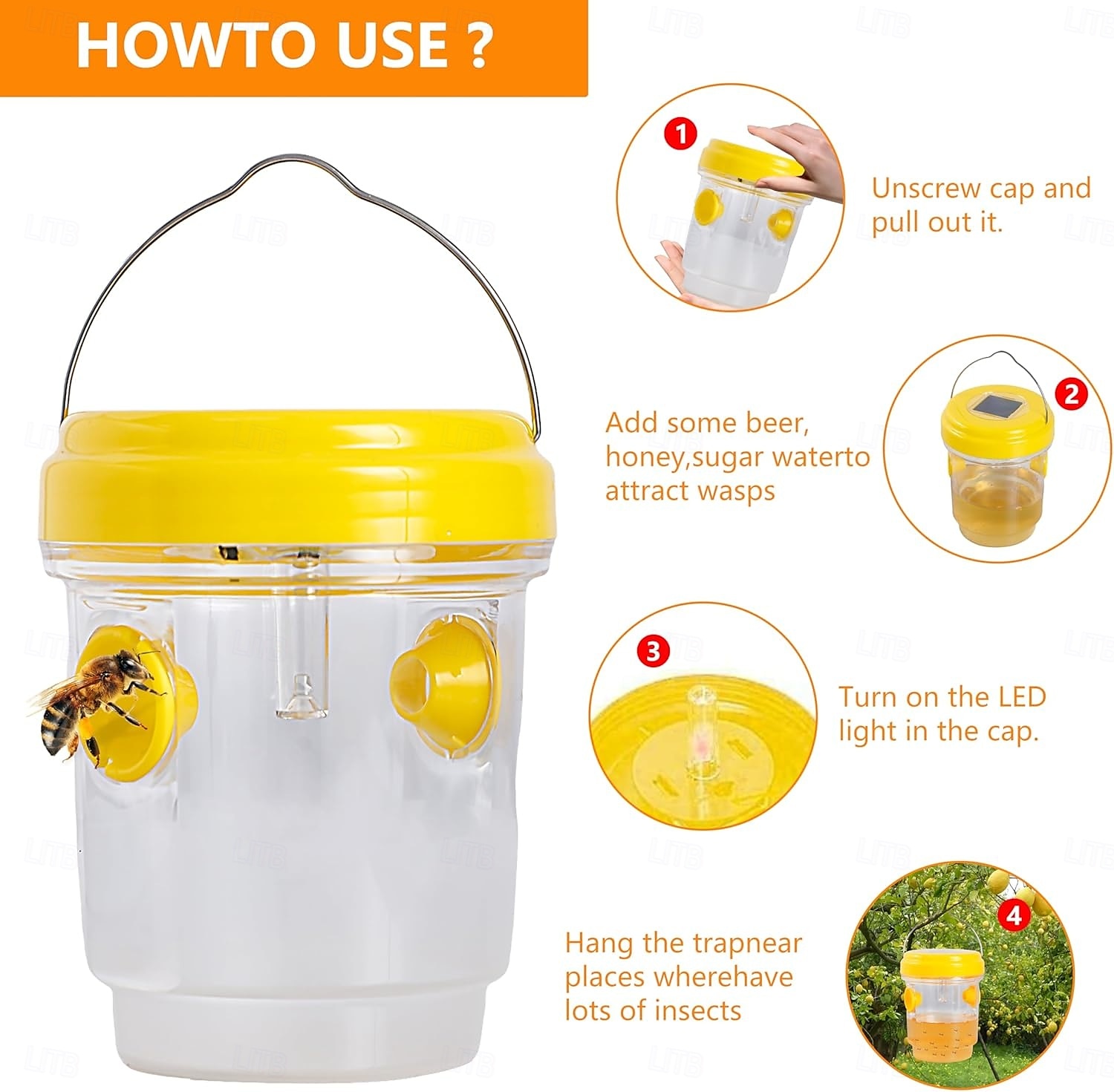 Pièges à guêpes suspendus pour l'extérieur, piège à abeilles solaire pour l'extérieur, pièges à frelons, attrape-guêpes pour l'extérieur du jardin de 2025 ? $11.99 –P5
