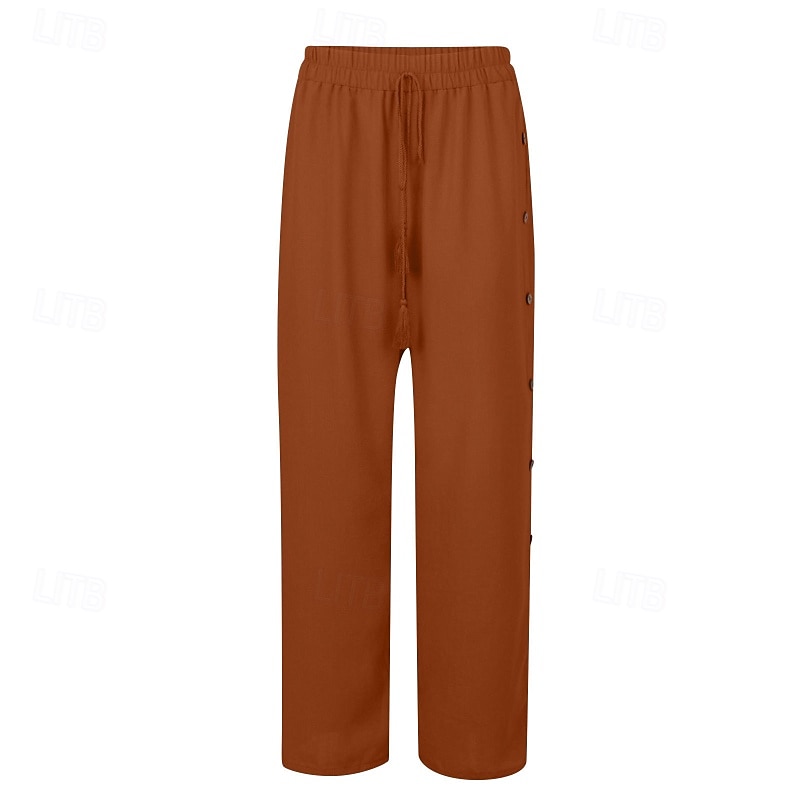 Mujer pantalones Pantalones Casual Longitud total Cintura Media Plano Hebilla Diseño de cordón elástico Al Aire Libre Cómodo Festivos Ropa Cotidiana Fin de semana Rojo oscuro Magenta Verde oscuro Gris 2025 - $18.99 –P18