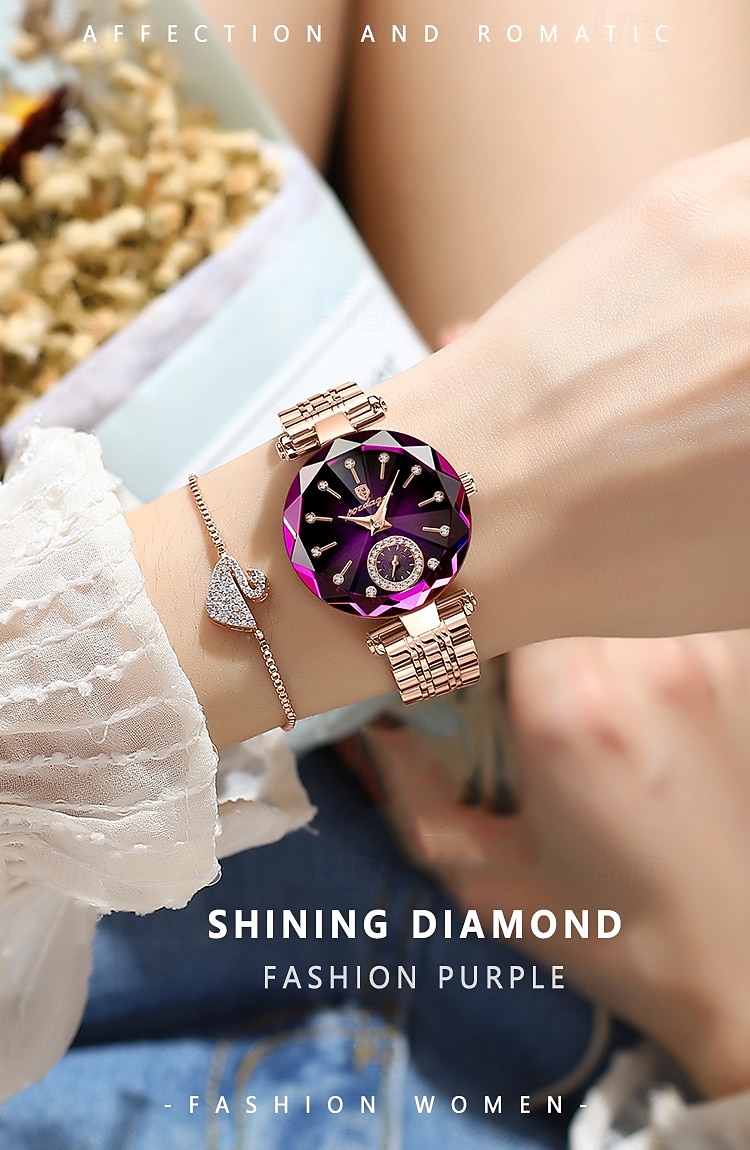 Подарок на День матери для женщин Кварцевые часы Наручные часы с блестками Водонепроницаемые украшенные нержавеющие часы 2026 - $32.99 –P1