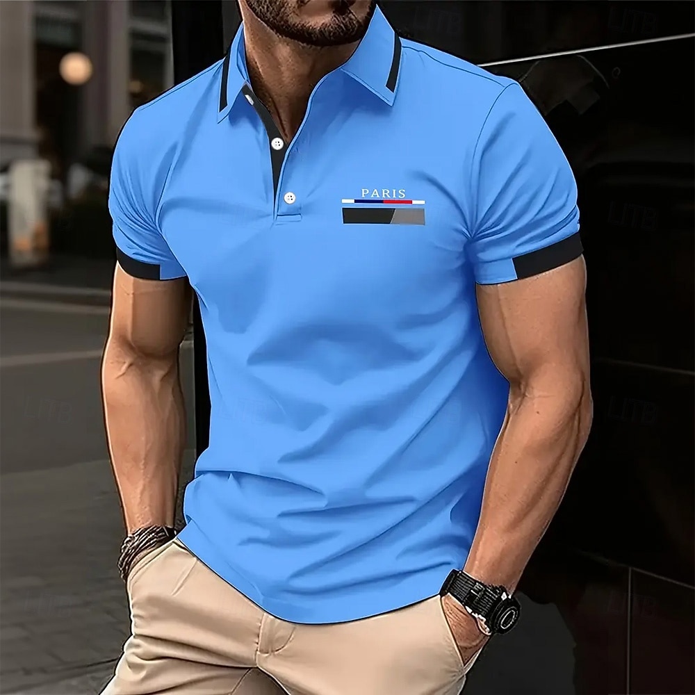 Homens Gráfico Pólo Manga Curta Camisas polo Camisas de colarinho Business casual Ao ar livre Escola Roupa Diária Impressão 3D Verão Azul Preto Rosa Escuro de 2026 por $26.99 –P3