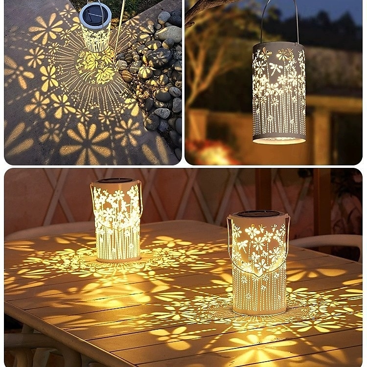 1 lanterne solaire d'extérieur étanche, projection de fleurs et de libellules, éclairage d'ambiance pour jardin, pelouse, paysage de 2025 ? $14.99 –P7
