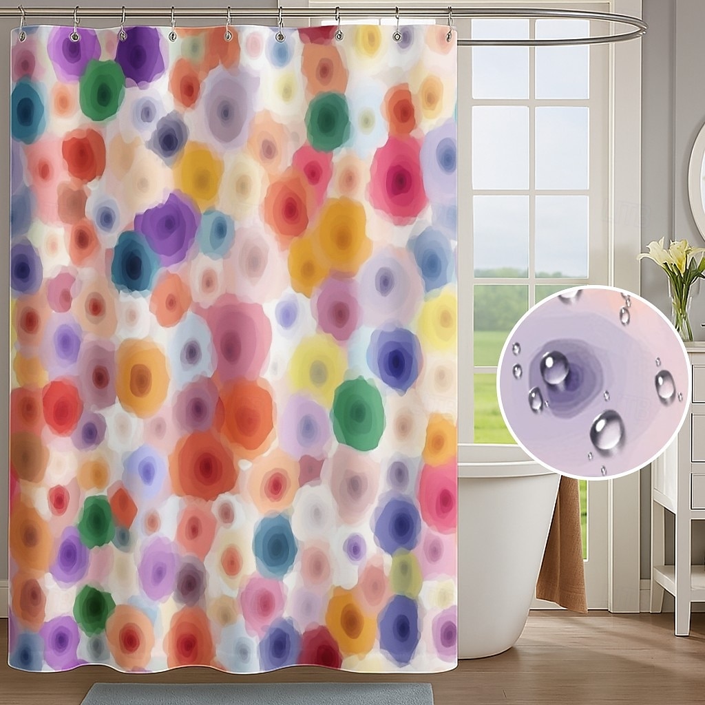 Duschvorhang mit Haken 200 cm hoch duschvorhang waschbar Polyester wasserdicht Muster Badezimmer Badewannen Deko Blumen Abstrakt 2025 - $25.99 –P1