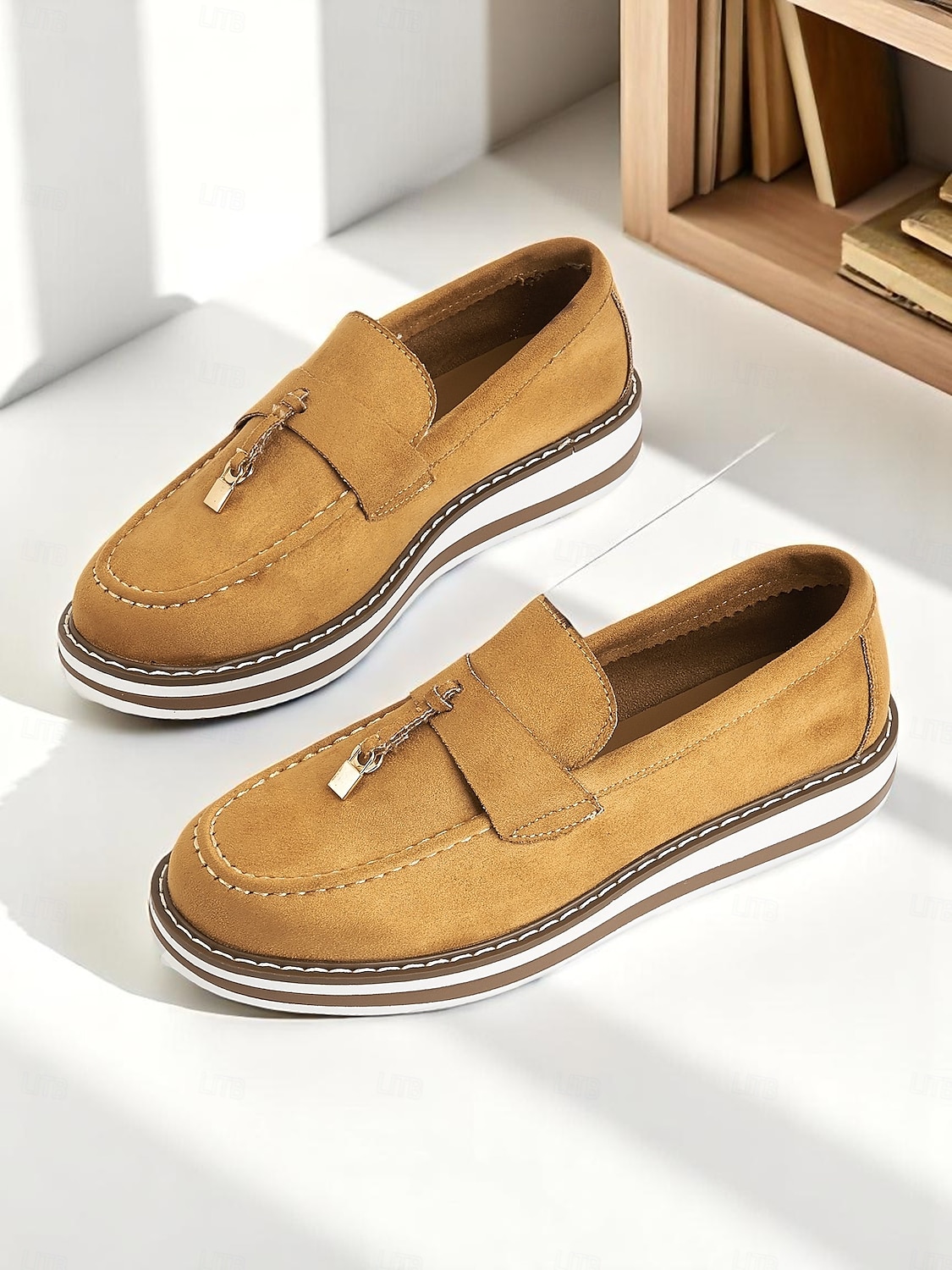 mocasini de damă cu platformă din piele întoarsă artificială cu detaliu cu ciucuri – stil la modă și la modă pentru zilele casual de birou și ieșirile zilnice 2025 - $34.99 –P3