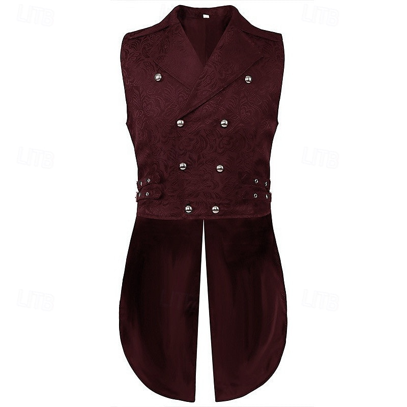 Punk og gotisk Victoriansk Steampunk سترة vest Prins Vampyrer Dobbeltkneppet Jacquardvevnad Herre Royal Halloween Karneval Ytelse LARP Ren Faire Voksne Vest Alle årstider 2025 - $36.99 –P14