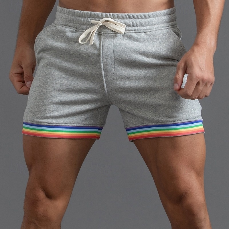 Hombre Pantalones deportivos Pantalones cortos de sudor Pantalón corto Pantalones cortos de verano Correa Bolsillo Cintura elástica Arco iris Comodidad Transpirable Corto Exterior Deportes Clásico 2026 - $32.99 –P5